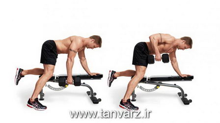 زیر بغل دمبل تک خم